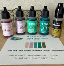 Load image into Gallery viewer, Flow & Color Series: Spring Bloom Edition - Intuitive Alcohol Ink Painting on Ceramic 8x8 Tile Kit