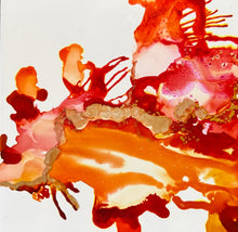 Load image into Gallery viewer, Flow & Color Series: Glowing Horizons Alcohol Ink 8x8 Ceramic Tile Kit