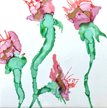 Load image into Gallery viewer, Flow &amp; Color Series:  Spring Bloom Edition - Intuitive Alcohol Ink Painting on Ceramic 8x8 Tile Kit
