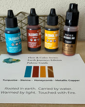 Load image into Gallery viewer, Flow &amp; Color Series:  Earth Journeys Intuitive Alcohol Ink 8x8 Ceramic Tile Kit

