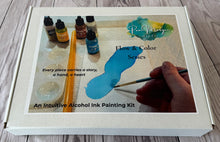 Load image into Gallery viewer, Flow &amp; Color Series:  Spring Bloom Edition - Intuitive Alcohol Ink Painting on Ceramic 8x8 Tile Kit
