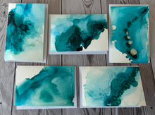 Load image into Gallery viewer, Flow &amp; Color Series:  Ocean Currents Edition Intuitive Alcohol Art Notecard Kit

