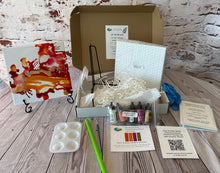 Load image into Gallery viewer, Flow &amp; Color Series:  Glowing Horizons Alcohol Ink 8x8 Ceramic Tile Kit
