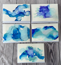 Load image into Gallery viewer, Flow &amp; Color Series - Arctic Flow Edition Alcohol Ink Notecard Kit
